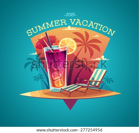 Summer card / poster / template. Vector illustration.