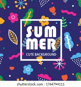 Summer card in scandinavian style. Can be used in textile industry, paper, background, scrapbooking.