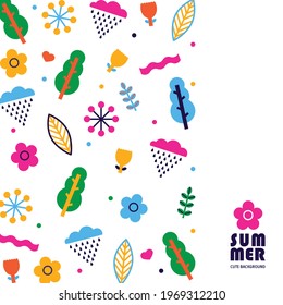 Summer card in scandinavian style. Can be used in textile industry, paper, background, scrapbooking.