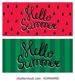 Summer card with watermelon. Basis for flyers, leaflets or invitations.