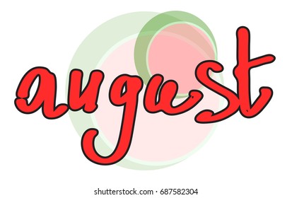 Summer card with watermelon and colorful inscription.
