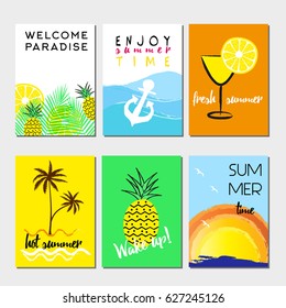 Summer cards and banners collection, graphic and we design