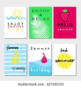 Summer cards and banners collection, graphic and we design