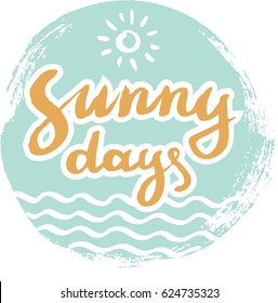 summer cards with hand-drawing elements