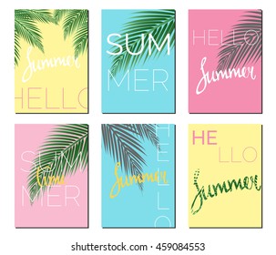Summer cards. Vector illustration with a set of cards