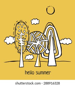 Summer cartoon landscape