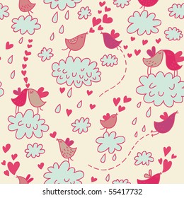 Summer cartoon seamless pattern