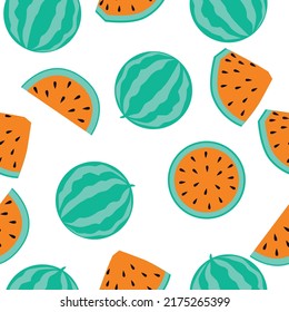 Summer cartoon watermelon seamless patern