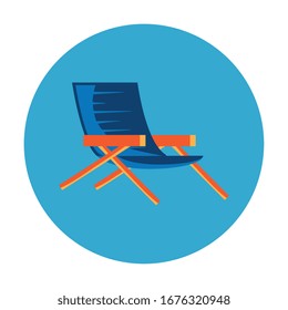 silla de verano en el marco icono circular aislado ilustración vectorial diseño