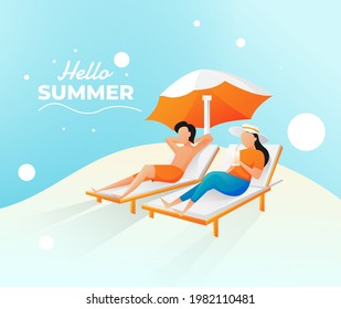Vorlage für Sommerzeichen-Vektorgrafik