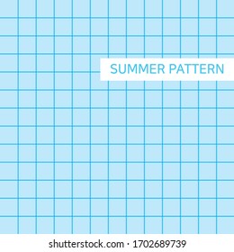 Summer check pattern with blue line. Seamless pattern. Summer patter design and illustration. Tile style vector.