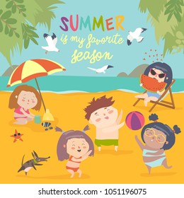 Summer childs outdoor activities. Beach holiday