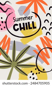 Ilustración vectorial de póster dibujado a mano Summer Chill