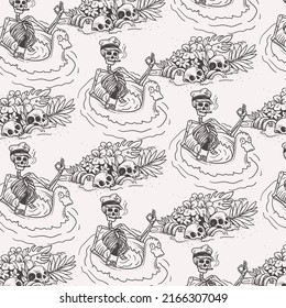 Summer Chill Pattern With Relax Skeleton