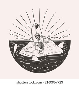 summer chill with relax skeleton