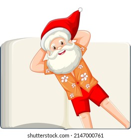 Summer Christmas with Santa Claus  illustration