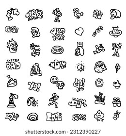 
 summer city life crazy doodles vector background ,
 hand drawn sketch isolated objects design elements

