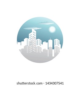 Summer in the city logo design vector