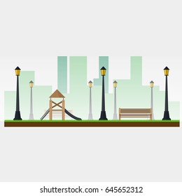 Summer City Park. Park in the city.