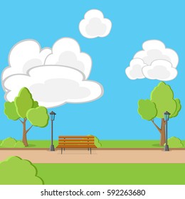 summer city park. vector illustration