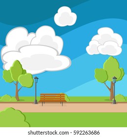 summer city park. vector illustration