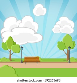 summer city park. vector illustration
