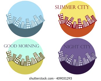 Summer cityscape. Summer city. Vector illustration.