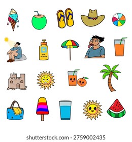 summer clipart objects elements useful for summer related projects content creators dehydration