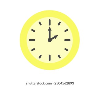 Summer clock icon design with lemon, banana or melon. Fruit icons of time.