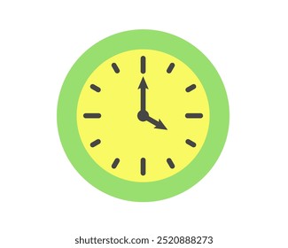 Summer clock icon design with lemon. Fruit icons of time.