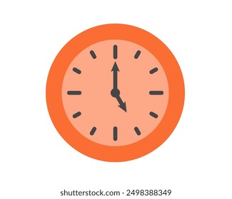 Summer clock icon design with peach or orange. Fruit icons of time.