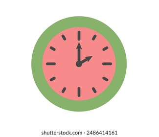Summer clock icon design with watermelon. Fruit icons time.
