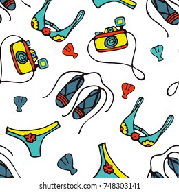 Summer clothes seamless pattern