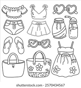 Summer Clothing and Accessories Illustration