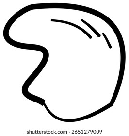 Summer Cloud Line Art Doodle Black and White