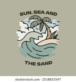 Summer Coast and Ocean Quotes Emblemas para Marcas e camisetas gráficas