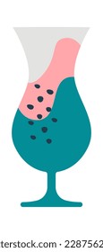 Summer cocktail abstract element flat icon Floral design. Vector illustration