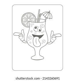 Summer cocktail coloring pages for kids