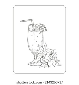 Summer cocktail coloring pages for kids