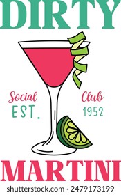 Summer Cocktail Design, Summer Cocktail T-shirt Design, Summer Cocktail Design Template