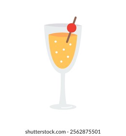 Summer cocktail drink. Holiday, summertime, vacation, relax, travel, outdoor, beverage concepts. Flat vector design isolated illustration.