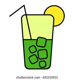 summer cocktail icon of glass vector eps10