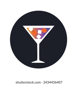 Summer Cocktail Party. Drinks logo. Bar Menu Design Template. Happy Hour. Vector illustration