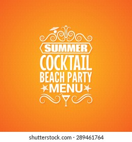 summer cocktail party menu design background