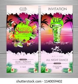 Summer Cocktail party poster design. Cocktail menu