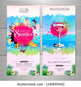 Summer Cocktail party poster design. Cocktail menu