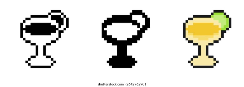 Summer Cocktail, Pixel Art Style Icon Set