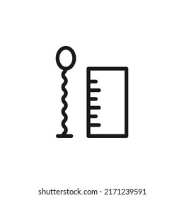 Summer cocktail signs. Vector symbol drawn in flat style with black line. Perfect for adverts, web sites, cafe and restaurant menu. Icon of cup and swizzle stick 