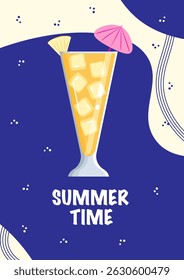 Summer cocktail. Summer vacation, party, cafe-bar, recreation concept.