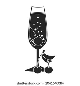 Summer cocktail vector icon.Black vector icon isolated on white background summer cocktail.